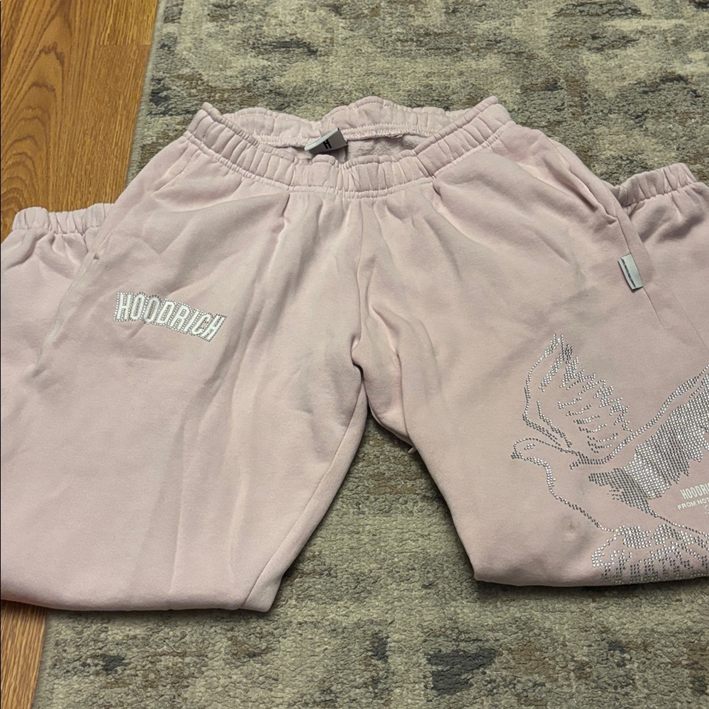Hoodrich Pink Sweatpants with Embellished Design